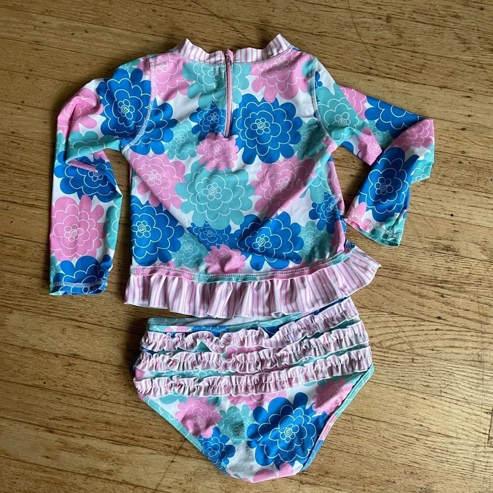 Ruffle butts rashguard family matching swim suit